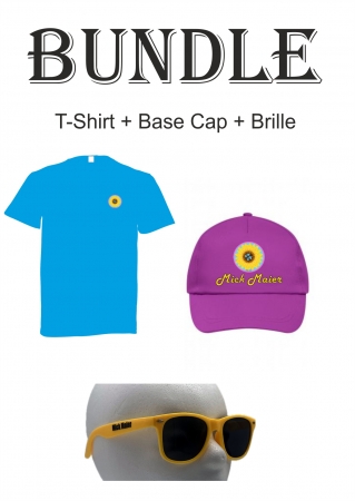 BUNDEL - Brille + Base Cap + T-Shirt